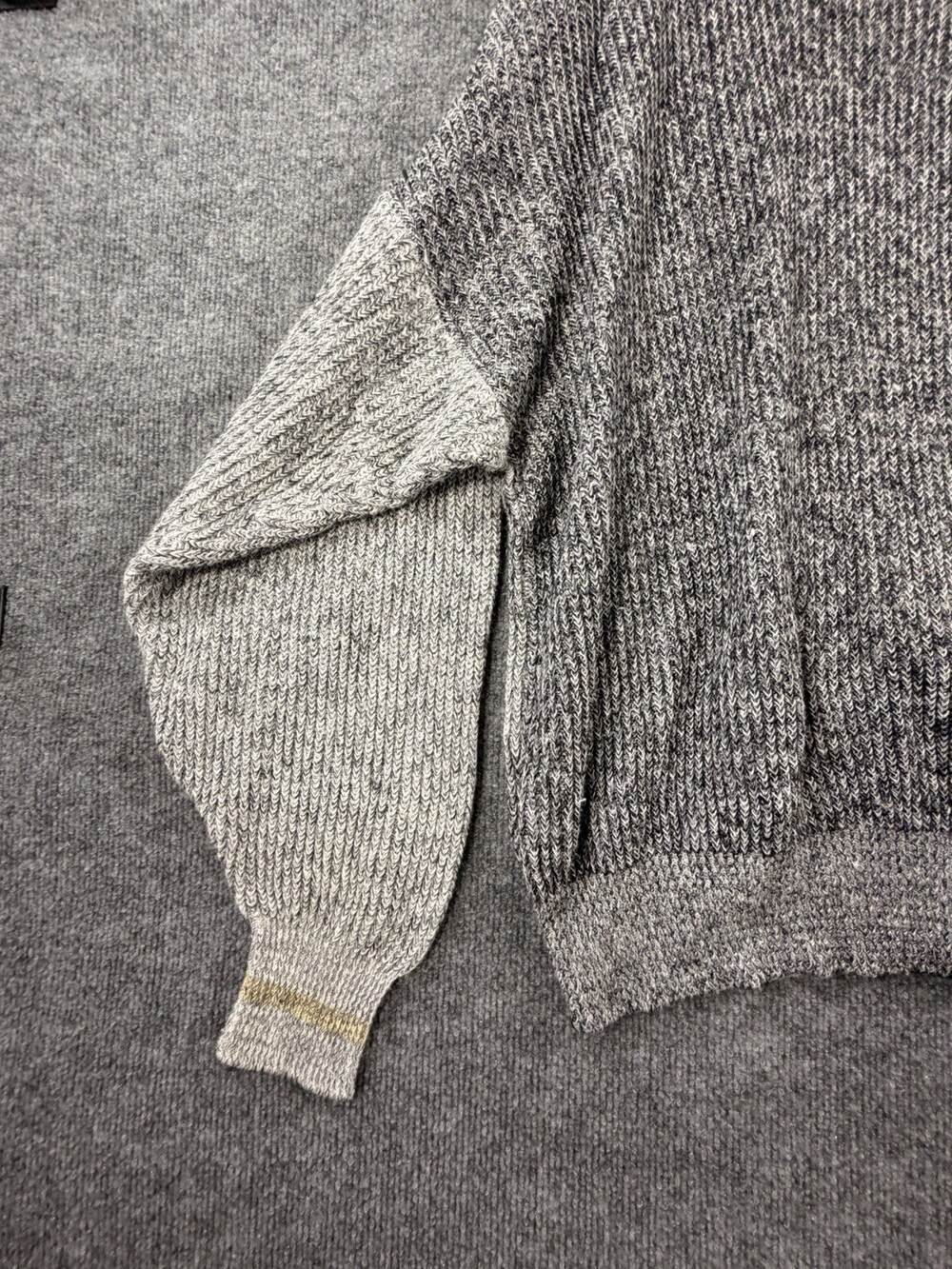 Vtg 80’s Generra Paris XL Gray Striped Tight Knit Crewneck Pullover Sweater - Picture 10 of 16